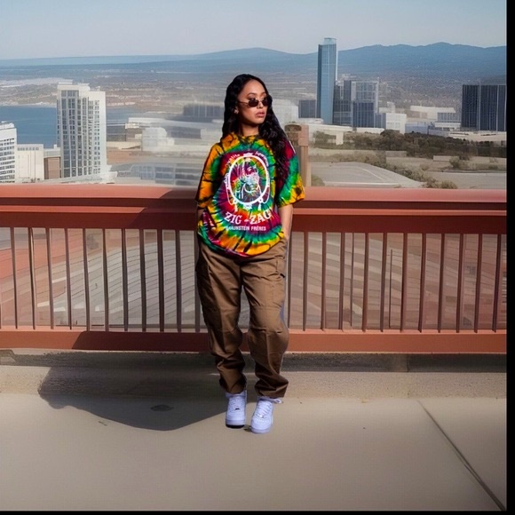 TIE DYE ZIG ZAG Braunstein Fr'eres Qualite Superieurp Short Sleeve Shirt ZZ Man - Picture 11 of 16